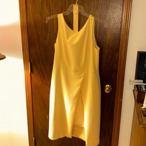 White House Black Market belted dress, size 14, yellow, very good condition